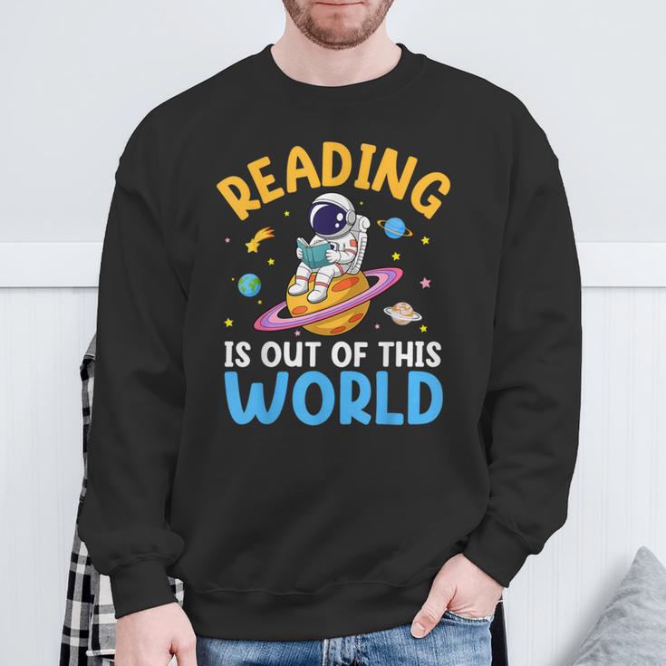Reading Is Out Of This World Space Read Books Lover Sweatshirt Gifts for Old Men