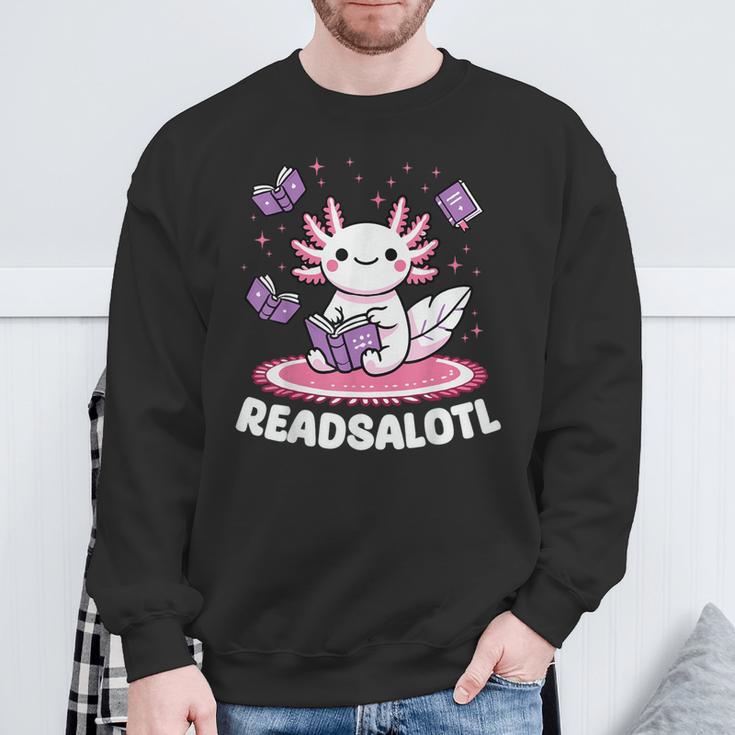 Readsalotl Axolotl Kawaii Anime Book Lover Reading Sweatshirt Gifts for Old Men Readsalotl Axolotl Kawaii Anime Book Lover Reading Sweatshirt Gifts for Old Men