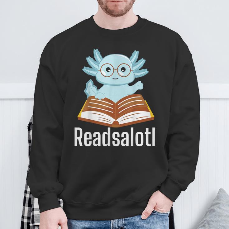 Readsalotl Axolotl Reading Cute Book Lover Bookworm Sweatshirt Gifts for Old Men Readsalotl Axolotl Reading Cute Book Lover Bookworm Sweatshirt Gifts for Old Men