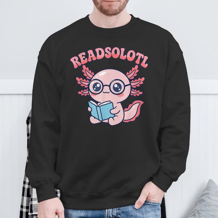 Readsolotl Axolotl Reading Book Bookworm Bookish Girls Kids Sweatshirt Gifts for Old Men Readsolotl Axolotl Reading Book Bookworm Bookish Girls Kids Sweatshirt Gifts for Old Men