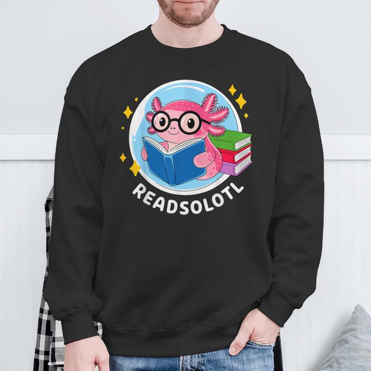 Readsolotl Axolotl Reading Book Sweatshirt Gifts for Old Men Readsolotl Axolotl Reading Book Sweatshirt Gifts for Old Men