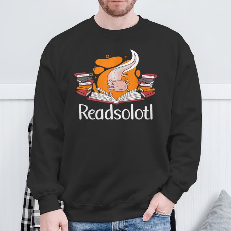 Readsolotl Book Lover & Axolotl Sweatshirt Gifts for Old Men