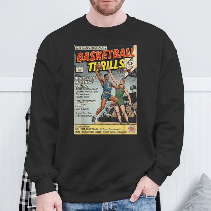 Retro Basketball Player Comic Book Style Dunker Graphic Sweatshirt Gifts for Old Men Retro Basketball Player Comic Book Style Dunker Graphic Sweatshirt Gifts for Old Men