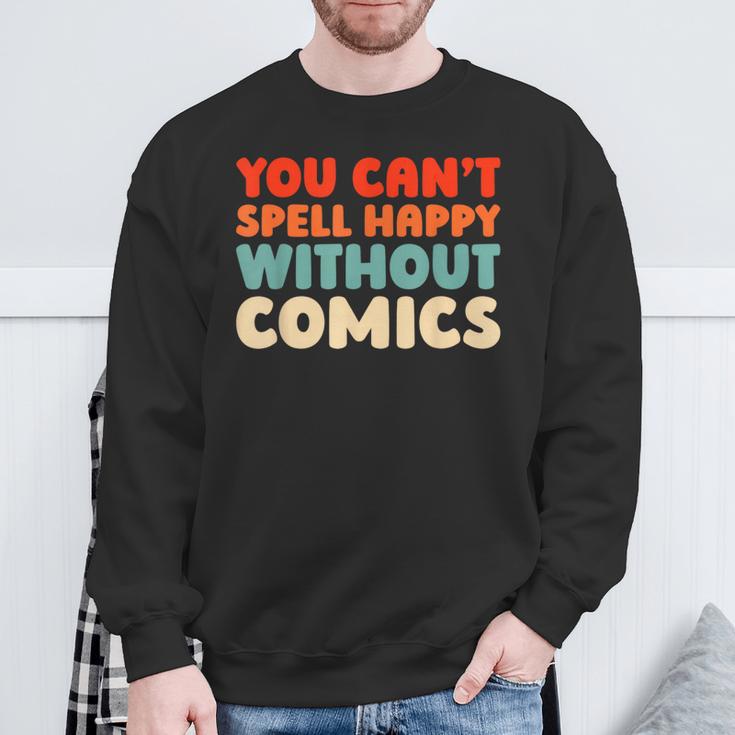 Retro Graphic Novels Superheroes Art Vintage Comic Books Sweatshirt Gifts for Old Men
