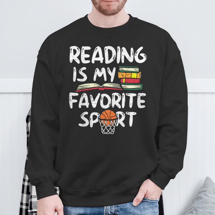 Retro Reading Is My Favorite Sport Basketball World Book Day Sweatshirt Gifts for Old Men Retro Reading Is My Favorite Sport Basketball World Book Day Sweatshirt Gifts for Old Men