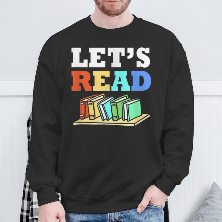 Retro Reading Teacher Book Lover Let's Read Sweatshirt Gifts for Old Men Retro Reading Teacher Book Lover Let's Read Sweatshirt Gifts for Old Men