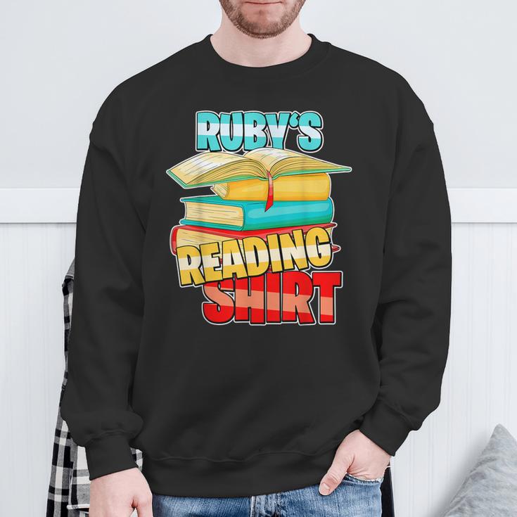 Ruby's Reading Shirt Personalized Book Reading Sweatshirt Gifts for Old Men Ruby's Reading Shirt Personalized Book Reading Sweatshirt Gifts for Old Men