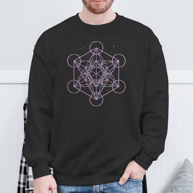 Sacred Geometry メタトロン キューブ Psy Trance Yoga Dmt Lsd Goa スウェットシャツ 高齢者への贈り物