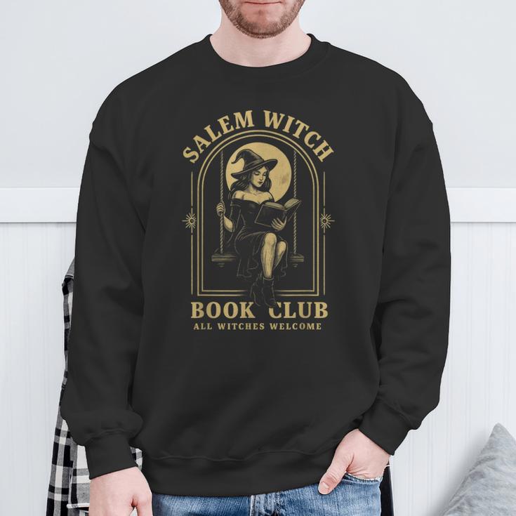 Salem Witch Book Club Bookish Halloween Full Moon Reader Sweatshirt Gifts for Old Men