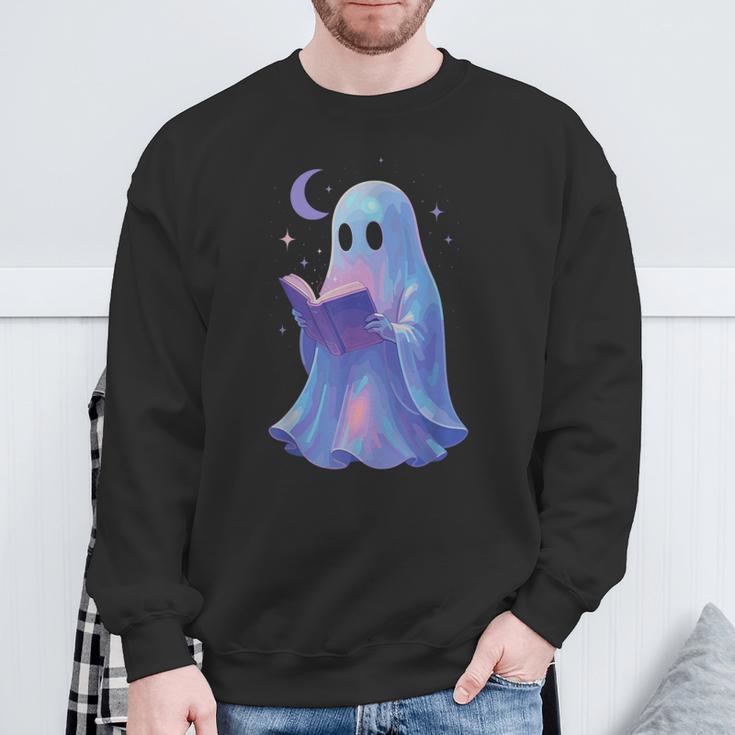 Scary Reading Book Lovers Halloween Costume Pastel Ghost Sweatshirt Gifts for Old Men Scary Reading Book Lovers Halloween Costume Pastel Ghost Sweatshirt Gifts for Old Men