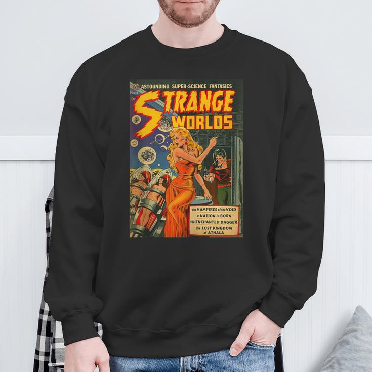 Sci Fi Pin Up Girl Science Fiction Vintage Horror Comic Book Sweatshirt Gifts for Old Men