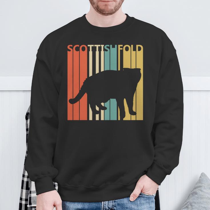 Scottish Fold スコティッシュフォールド ネコ 長袖tシャツ スウェットシャツ 高齢者への贈り物