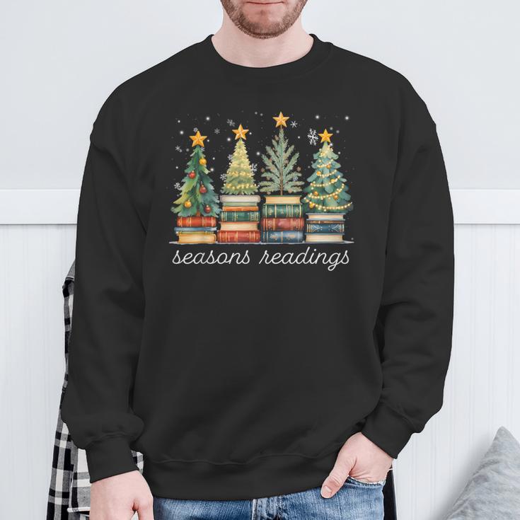 Seasons Readings All Booked For Christmas Book Reading Lover Sweatshirt Gifts for Old Men