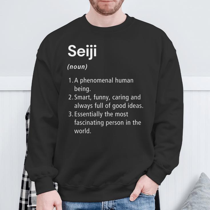 Seiji 名前の定義 面白い辞書 長袖tシャツ スウェットシャツ 高齢者への贈り物