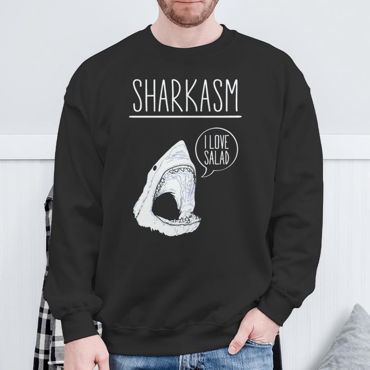 Sharkasm I Lovealad面白い皮肉なシャークスタジオ 長袖tシャツ スウェットシャツ 高齢者への贈り物
