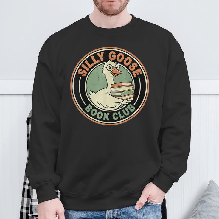 Silly Goose Book Club For Readers Bookish Sweatshirt Gifts for Old Men