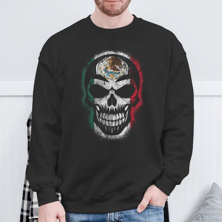 Skull Mexican Flag Mexicopraytyleintage スウェットシャツ 高齢者への贈り物