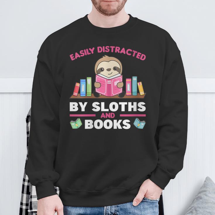 Sloths And Books Saying With Book And Sloth Sweatshirt Gifts for Old Men Sloths And Books Saying With Book And Sloth Sweatshirt Gifts for Old Men