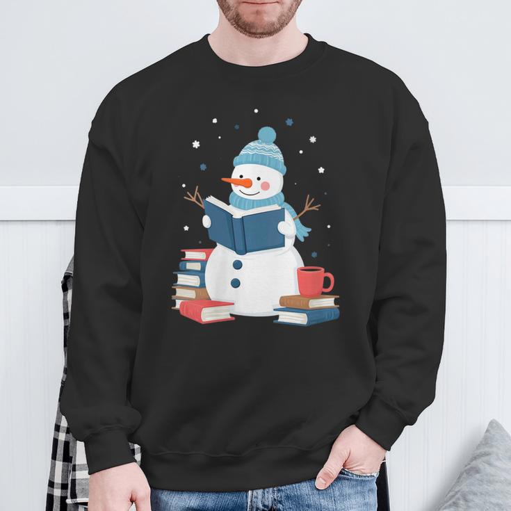 Snowman Reading Book Lover Librarian Reading Sweatshirt Gifts for Old Men Snowman Reading Book Lover Librarian Reading Sweatshirt Gifts for Old Men
