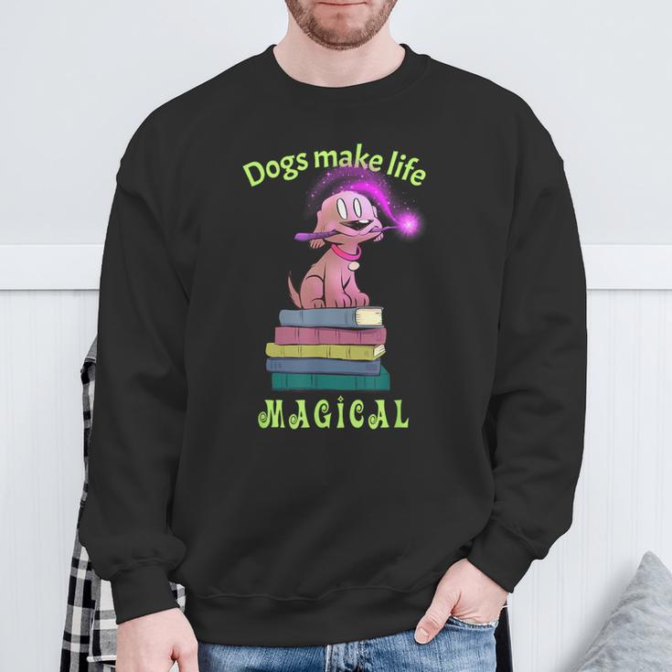 Sophie Magic Wand Dog Wizard Books Sweatshirt Gifts for Old Men