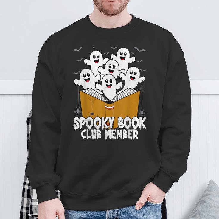 Spooky Book Club Member Halloween Bookish Ghost Lover Sweatshirt Gifts for Old Men