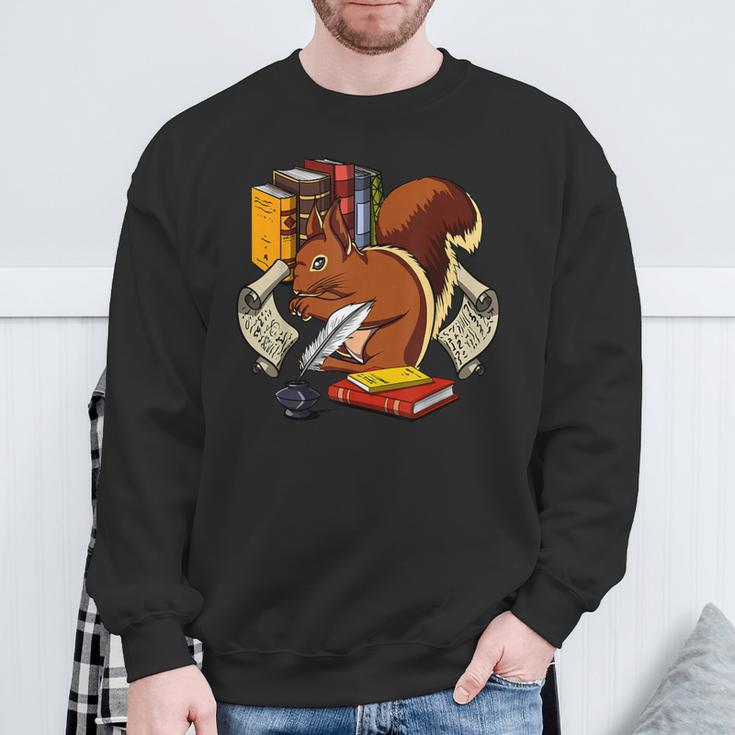 Squirrel Reading Book Cute Forest Animal Sweatshirt Gifts for Old Men Squirrel Reading Book Cute Forest Animal Sweatshirt Gifts for Old Men