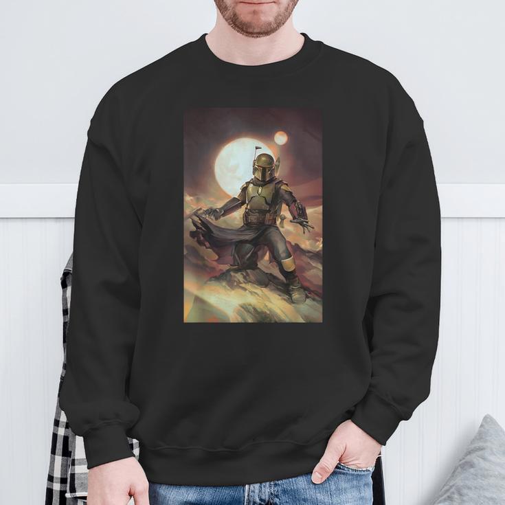 Star Wars The Book Of Boba Fett Combat Pose Portrait Sweatshirt Gifts for Old Men Star Wars The Book Of Boba Fett Combat Pose Portrait Sweatshirt Gifts for Old Men