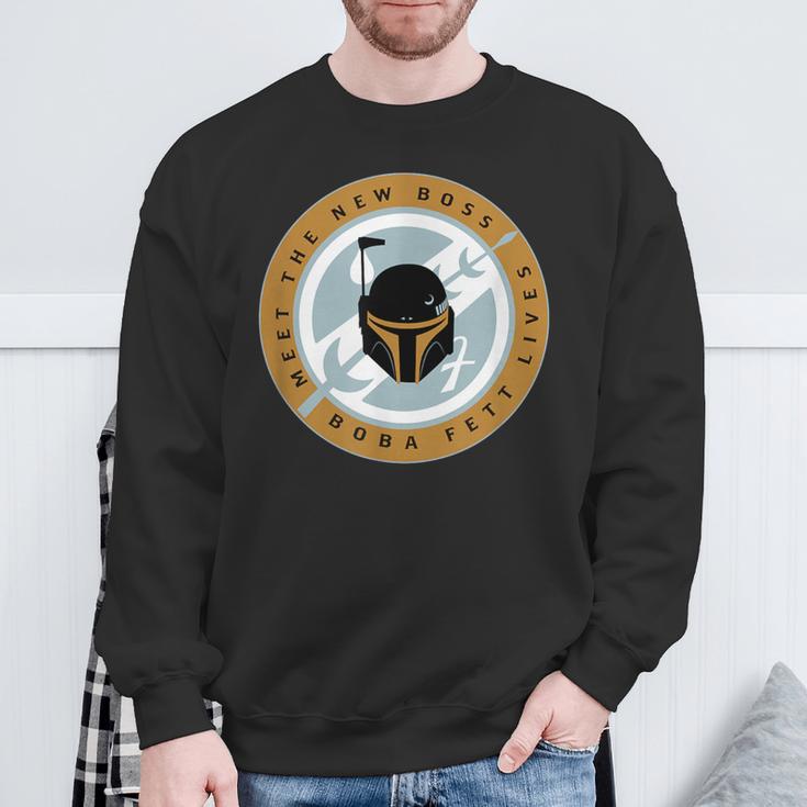 Star Wars The Book Of Boba Fett Meet The New Boss Logo Sweatshirt Gifts for Old Men