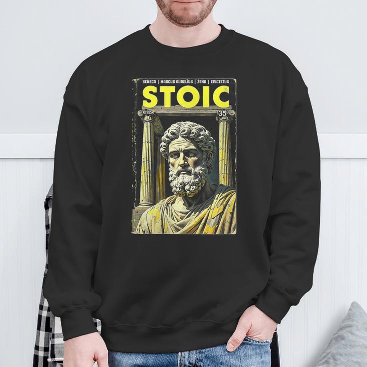 Stoic Philosophy Vintage Book Cover Stoicism Philosopher Sweatshirt Gifts for Old Men