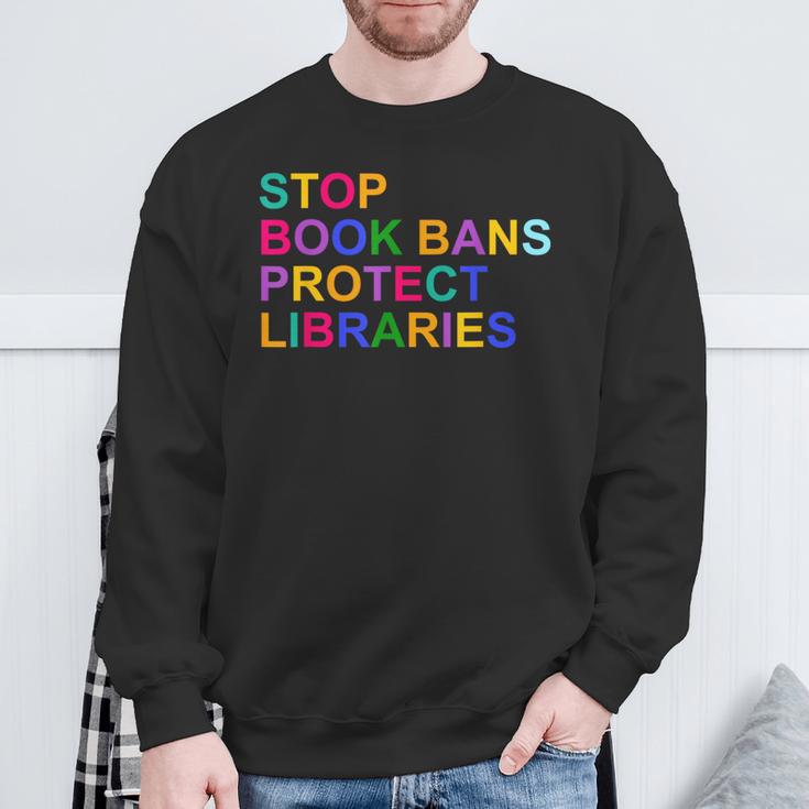 Stop Book Bans Protect Libraries Reading Lovers Sweatshirt Gifts for Old Men