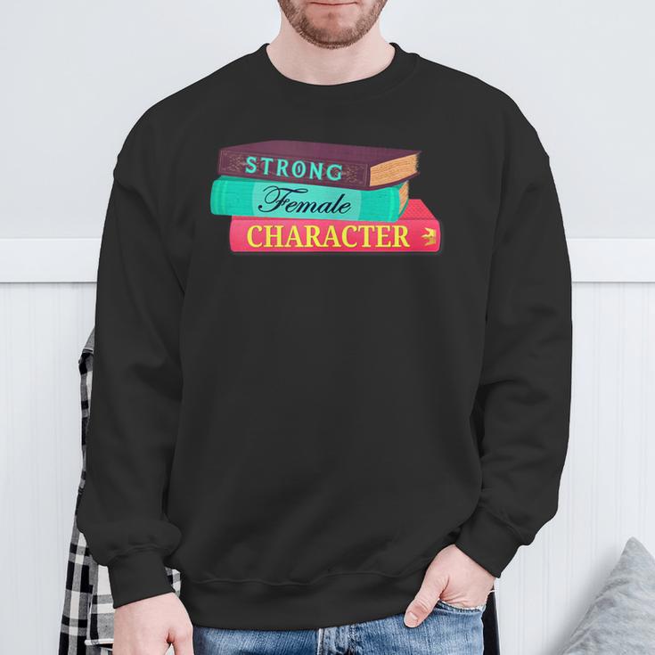 Strong Female Character Book Nerd Sweatshirt Gifts for Old Men