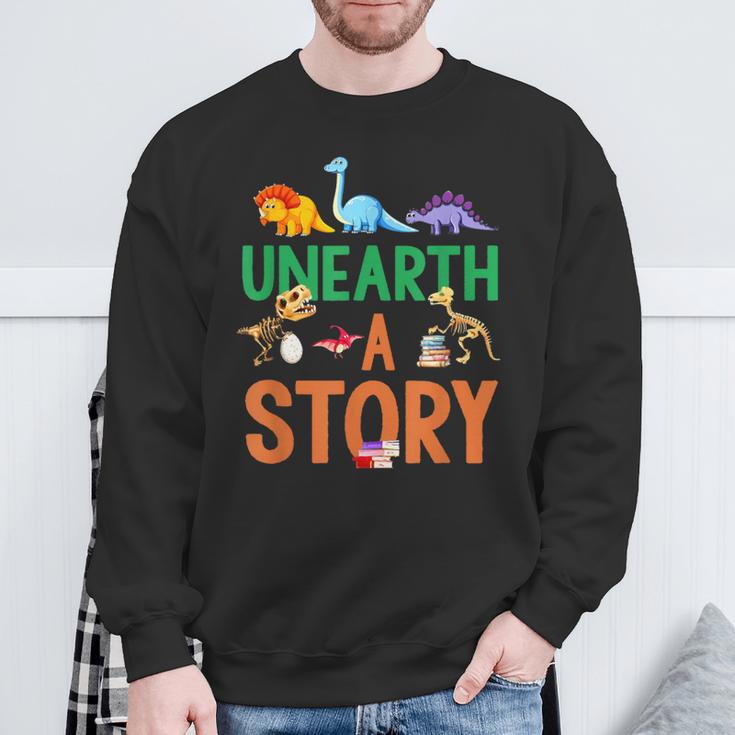Summer Reading 2026 Dinosaurs Book Lover Unearth A Story Sweatshirt Gifts for Old Men Summer Reading 2026 Dinosaurs Book Lover Unearth A Story Sweatshirt Gifts for Old Men