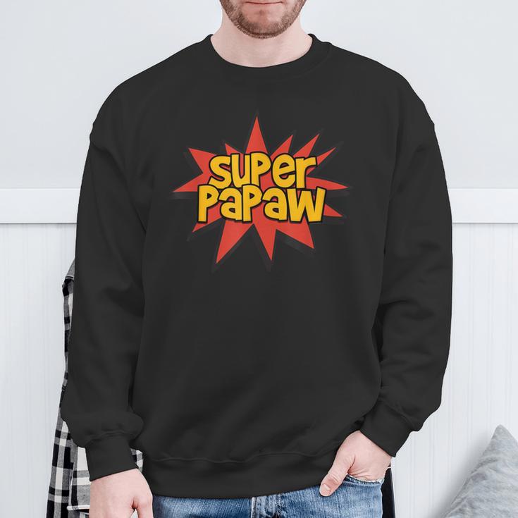 Super Grandfather Comic Book Hero Tshirt Super Papaw Sweatshirt Gifts for Old Men