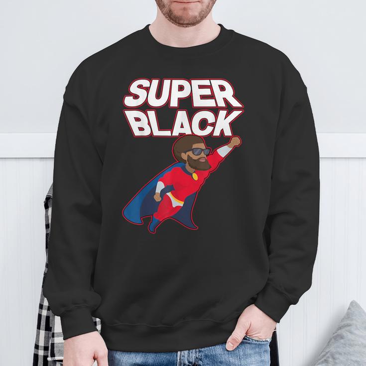 Superhero Pride Comic Book Lover African American Dad Sweatshirt Gifts for Old Men