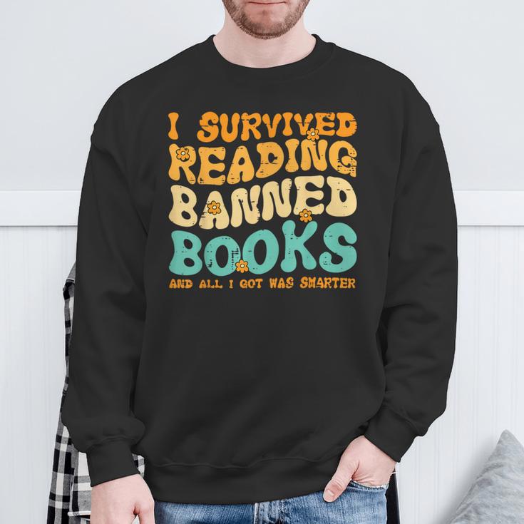 I Survived Reading Banned Books Read Librarian Men Women Sweatshirt Gifts for Old Men I Survived Reading Banned Books Read Librarian Men Women Sweatshirt Gifts for Old Men