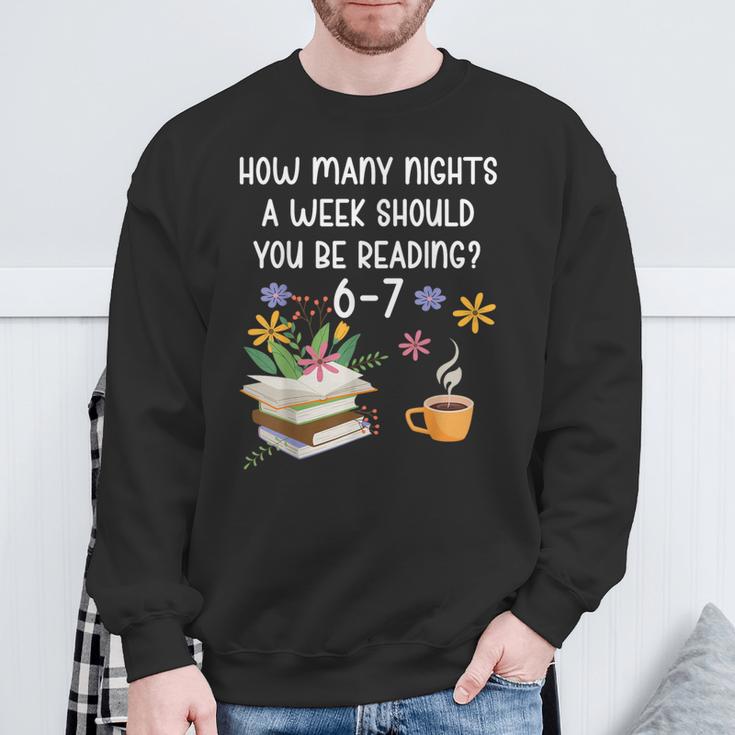 Teacher 67 Six Seven Meme Reading 6-7 Book Lover Sweatshirt Gifts for Old Men