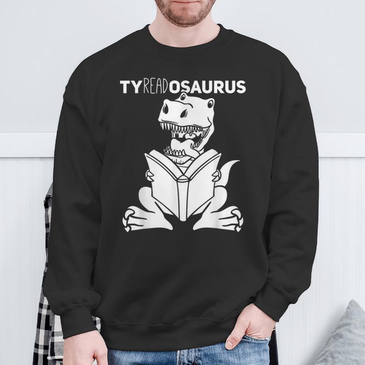Teachersaurus Dinosaur Reading Book Reader Men Women Kids Sweatshirt Gifts for Old Men