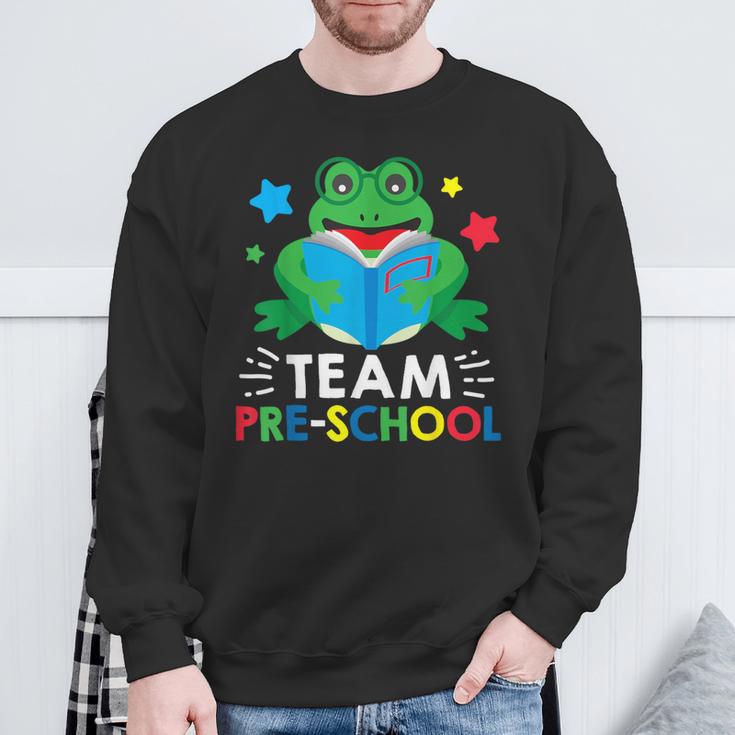Team Pre-School Reading Frog Back To School Book Lover Sweatshirt Gifts for Old Men Team Pre-School Reading Frog Back To School Book Lover Sweatshirt Gifts for Old Men