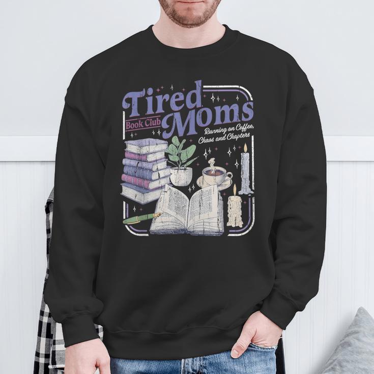 Tired Moms Book Club Retro Coffee Reader Sweatshirt Gifts for Old Men
