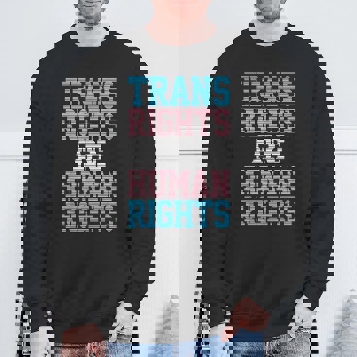 Trans Rights Are Human Rights Lgbtq トランスジェンダー フラッグ プライド スウェットシャツ 高齢者への贈り物