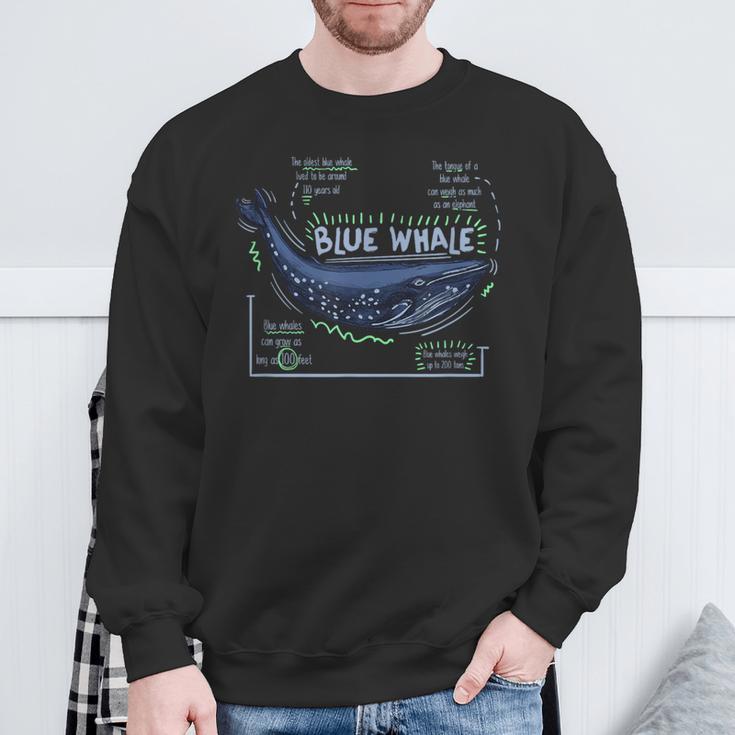 Trendy Blue Whale Facts スウェットシャツ 高齢者への贈り物
