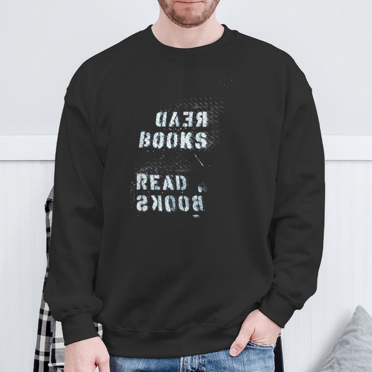 Trendy Read Books Stencil Spray Paint Sweatshirt Gifts for Old Men