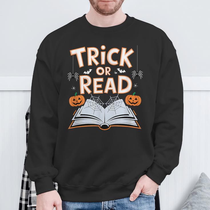 Trick Or Read Reading Book Halloween Pun Sweatshirt Gifts for Old Men