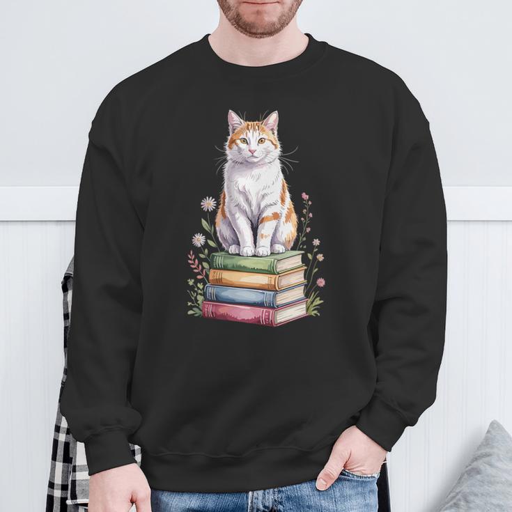 Turkish Van Bookworm Flowers Book Reading Books Sweatshirt Gifts for Old Men Turkish Van Bookworm Flowers Book Reading Books Sweatshirt Gifts for Old Men