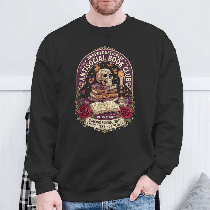 Unapologetically Antisocial Book Club Introvert Sweatshirt Gifts for Old Men