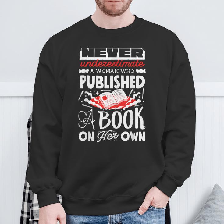Never Underestimate Published Author Novelist Book Author Sweatshirt Gifts for Old Men