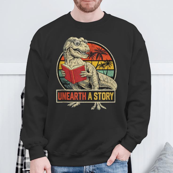 Unearth a Story Dinosaur Reading Book DinoRex Summer 2026 Sweatshirt Gifts for Old Men