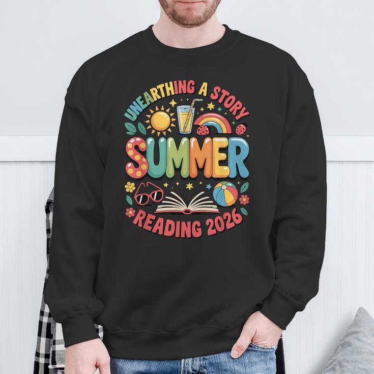 Unearth a Story Summer 2026 Summer Reading Program Book Sweatshirt Gifts for Old Men Unearth a Story Summer 2026 Summer Reading Program Book Sweatshirt Gifts for Old Men