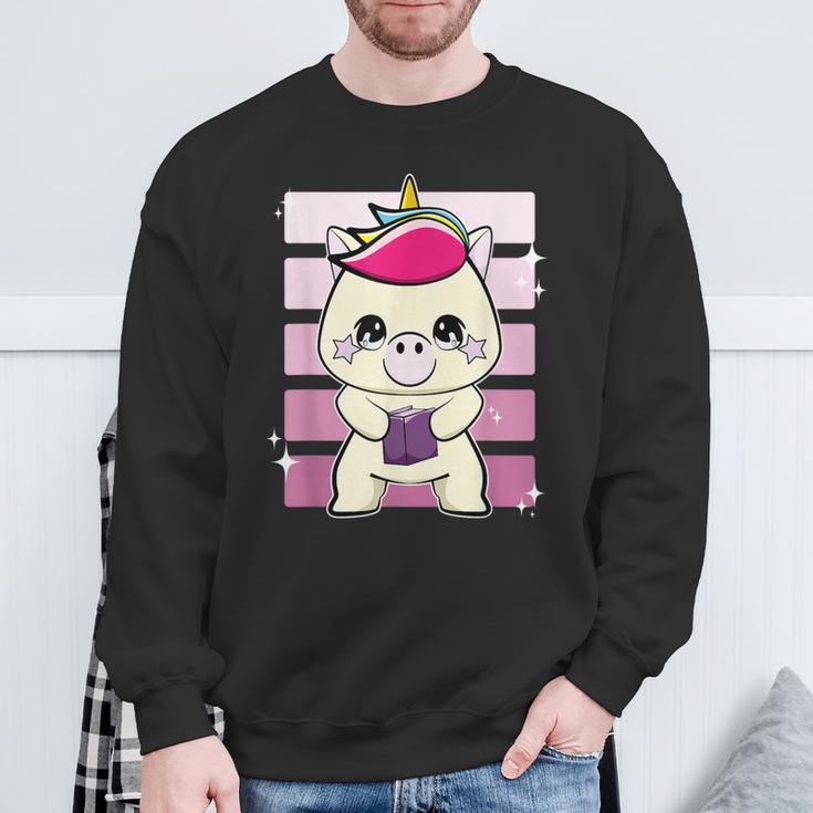 Unicorn With Book Sweatshirt Gifts for Old Men Unicorn With Book Sweatshirt Gifts for Old Men