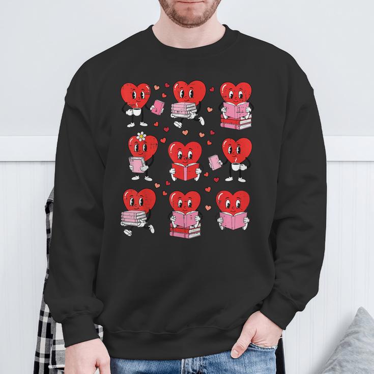 Valentines Day Librarian Heart Reading Book Women Men Kids Sweatshirt Gifts for Old Men Valentines Day Librarian Heart Reading Book Women Men Kids Sweatshirt Gifts for Old Men